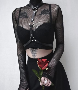 WOPOLIUE Leder Harness Lingerie Bondageset Riemenbody Brustgurte