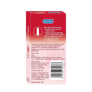 Durex Extra Thin Wild Strawberry Condom