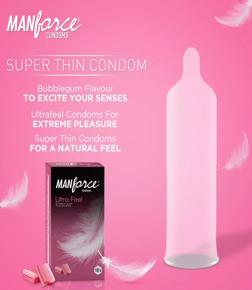 MANFORCE BUBBLEGUM ULTRA FEEL CONDOMS 10 NO'S